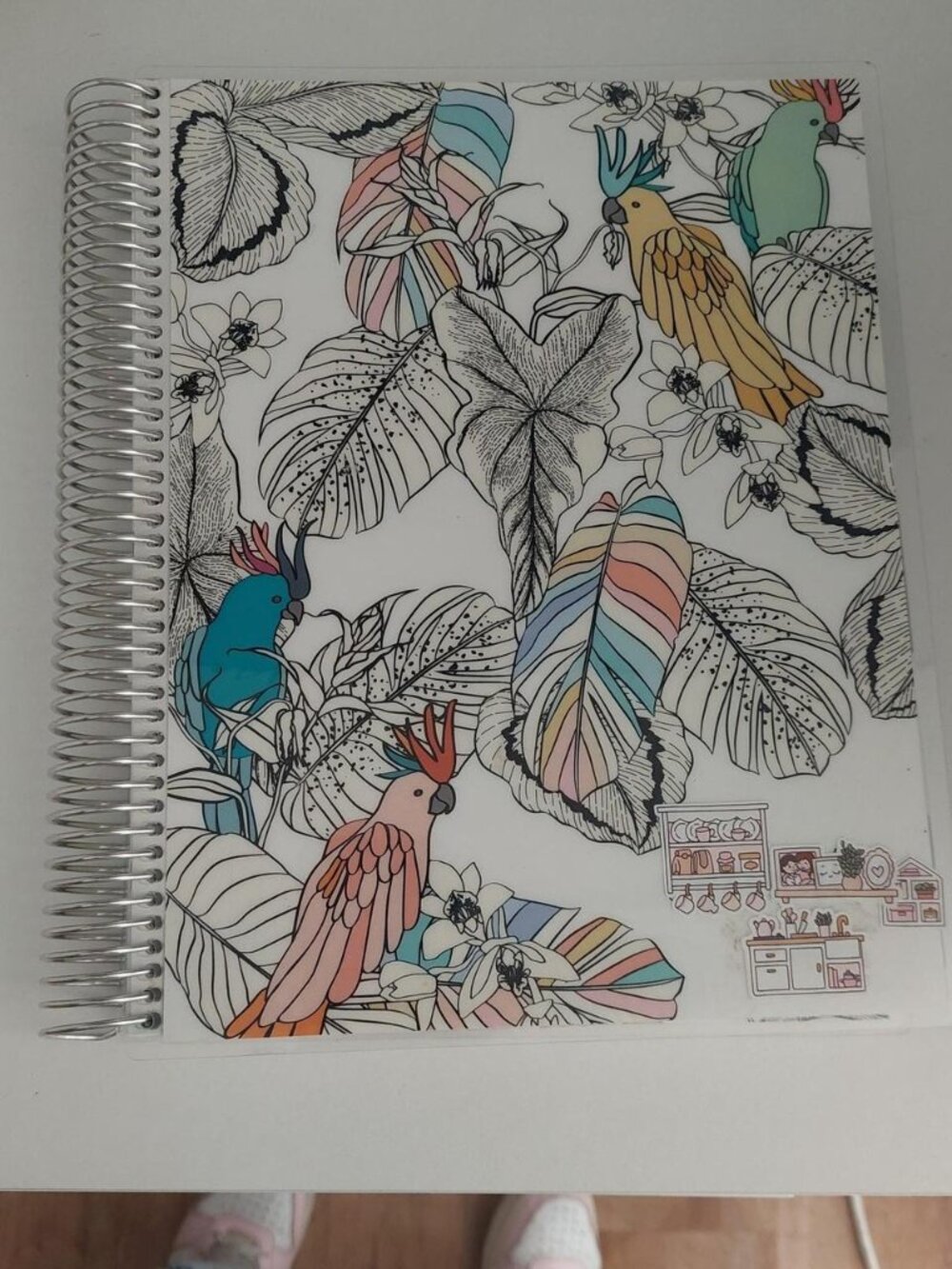 erin condren montly planner paper 2020 planner with colorful birds and leaves de